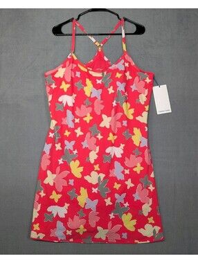 Outdoor Voices Womens XXL Pink Butterfly Exercise Dress Built In Shorts Athletic